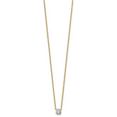 14k 1/2 carat Lab Grown Diamond VS+ F+ Round Complete Four Prong 18 inch Solitaire Necklace